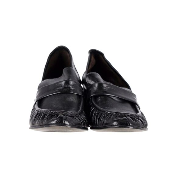 Pre Loved The Row Vintage Leather Block Heel Loafers Women black - Picture 3 of 6